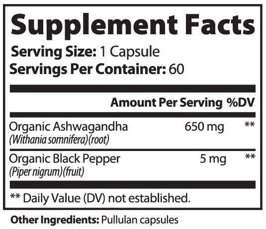 Ashwagandha, Natural Herbal Formula Made in USA